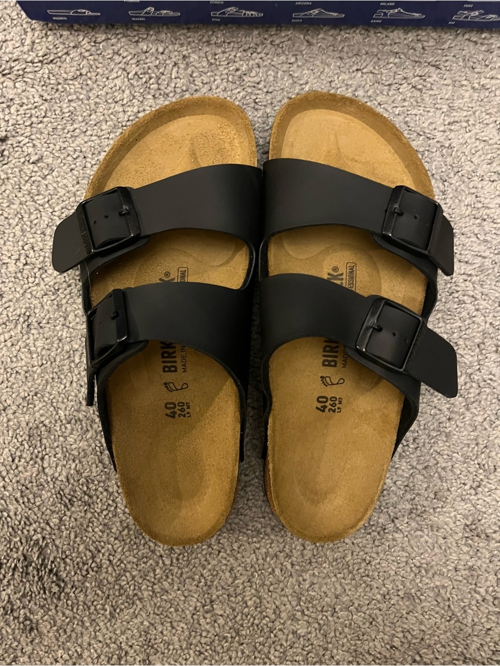 Birkenstock Black Two-Strap Arizona Sandals